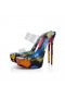 Christian Louboutin Just Nothing Alta Flower Strass 150 Mm Mules "Flower" Printed Multicolor