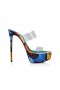 Christian Louboutin Just Nothing Alta Flower Strass 150 Mm Mules "Flower" Printed Multicolor