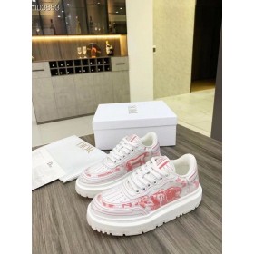 Dior Addict حذاء رياضة أعلى انخفاض أبيض أحمر المطاط الأقمشة