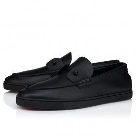 Christian Louboutin Chambeliboat Boat Shoes Calf Leather Black 