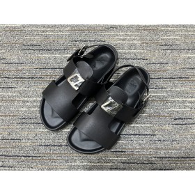 Christian Louboutin CL Logo Sandals Calf Leather Black