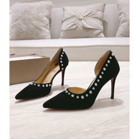 Christian Louboutin Iriza Pumps Spikes 100mm Veau Velours Black