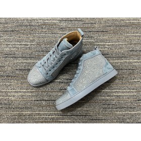 Christian Louboutin Louis Strass Sneakers Veau Velours Smoke Gray