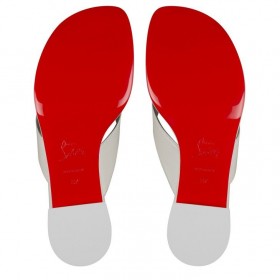 Christian Louboutin Sweet Janetonga Thongs Lamb Nappa Leather Bianco