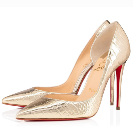 Christian Louboutin Iriza 100mm Čerpadla Krokodýl Reliéfní Zlaté