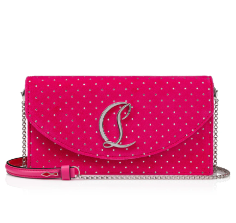 Christian Louboutin Loubi54 Crossbody Spojky Velluto Strass Kožené Semišové Růžové