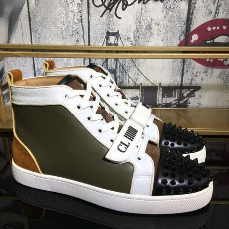 Christian Louboutin Louis Orlato Ploché Hroty High-Top Tenisky Semiše a Textilie Černá