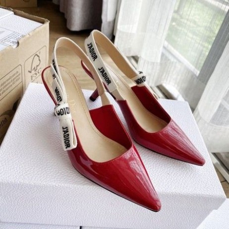 Dior J'ADior Slingback Čerpadla 65mm Červené Lakované Telecí kůže