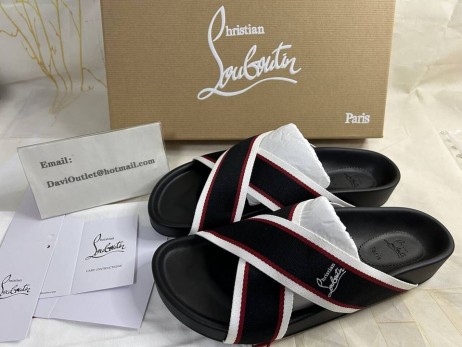 Christian Louboutin Hot Cross Bizz Muly Stuhou A Kůže Nappa Černé Boty CL