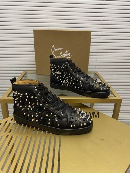 Christian Louboutin Louis Hroty High-top Tenisky Telecí kůže Černé