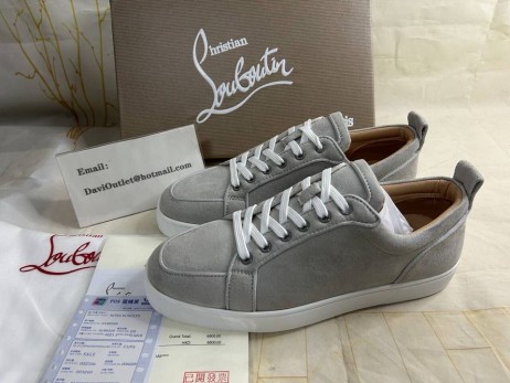 Christian Louboutin Rantulow Orlato Šedé Semišové Tenisky CL Boty