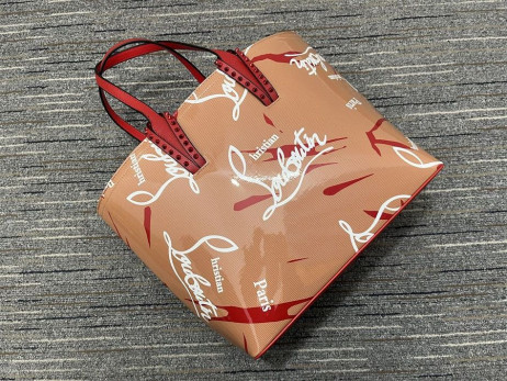 Christian Louboutin Cabata Tote Taška Kraft Hroty Lakované Kůže Vícebarevná