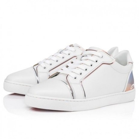 Christian Louboutin Zábava Vieira Tenisky Telecí Kůže A Snížit Specchio Kůže Bianco Christian Louboutin Boty