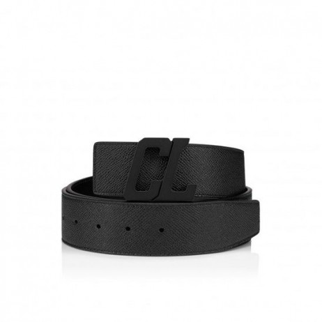 Christian Louboutin Šťastný Rui Cl Logo Opasek 40mm Tele Alpin Kožené Černé