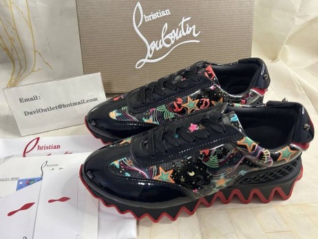 Christian Louboutin Loubishark Donna Patent Kožené Tenisky Multicolor