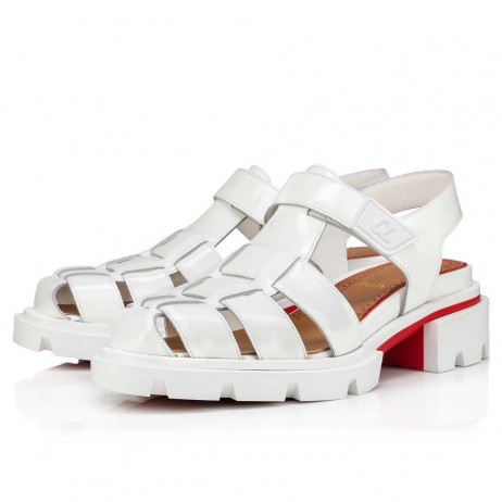 Christian Louboutin Meduzz Sandály Telecí Kůže Bílá Christian Louboutin Boty