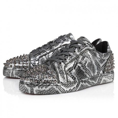 Christian Louboutin Seavaste 2 Tenisky Snake Tisknout Telecí Kůže A Hroty Stříbrné