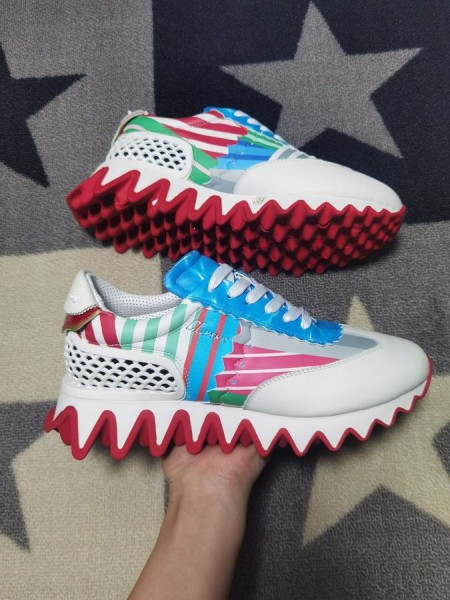 Christian Louboutin Loubishark Donna Ploché Tenisky Telecí Kůže Vícebarevná