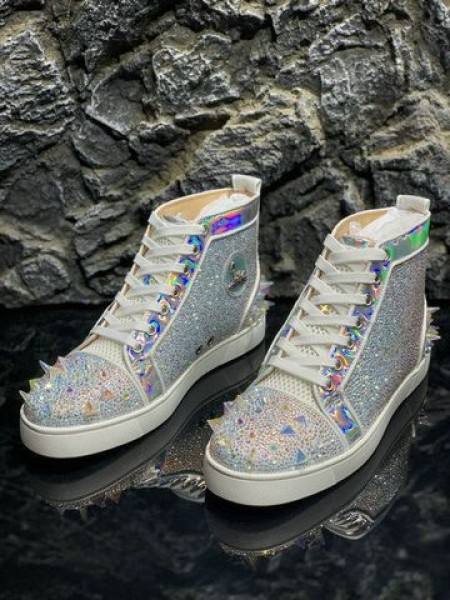 Christian Louboutin Lou Pik Pik 2 Orlato Tenisky Strass Nazdobený Stříbro
