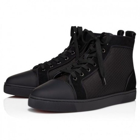 Christian Louboutin Louis High-Top Tenisky Patent Telecí Kůže Černé Christian Louboutin Boty