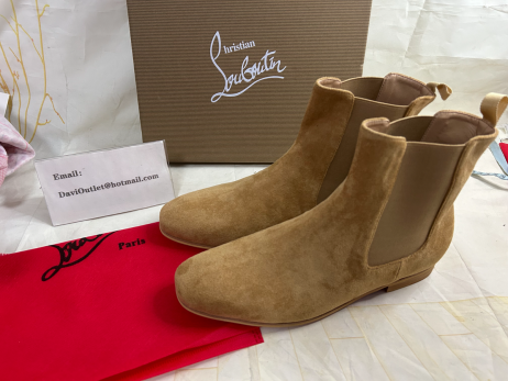 Christian Louboutin Pánské Chelsea Boty Semišové Hnědé Boty Od Christiana Louboutina