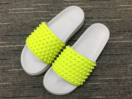 Christian Louboutin Bazén Zábava Sandály Hroty Gumové Neon Žluté
