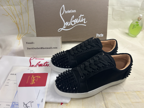 Christian Louboutin Vieira 2 Tenisky Ženy Veau Velur Černé Boty CL