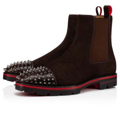 Christian Louboutin Boot Meloun Hroty Tmavě Hnědé Tele