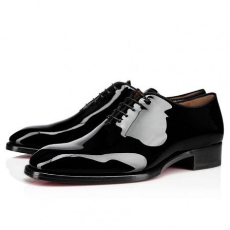 Christian Louboutin Oxford Corteo Černé Lakované Kůže