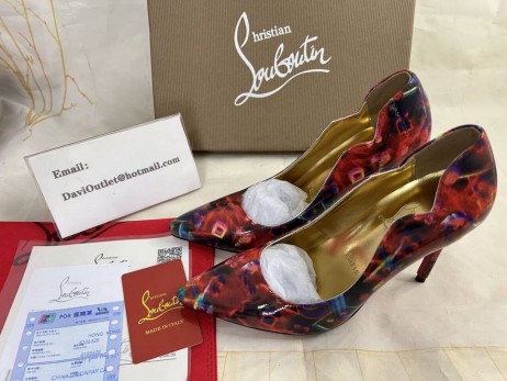 Christian Louboutin Čerpadla Sexy Kočka 100 mm Multi/lin Žlutá Patent