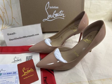 Christian Louboutin Čerpadla Iriza 85 mm Nude Lakované Kůže