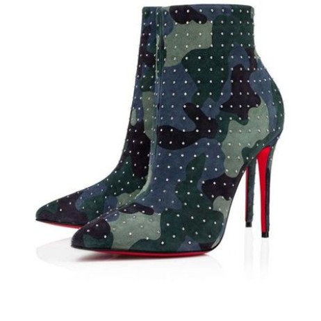 Christian Louboutin Spikita Kořist, Takže Kate 100 mm Multi/stříbrný Semiš Telecí kůže