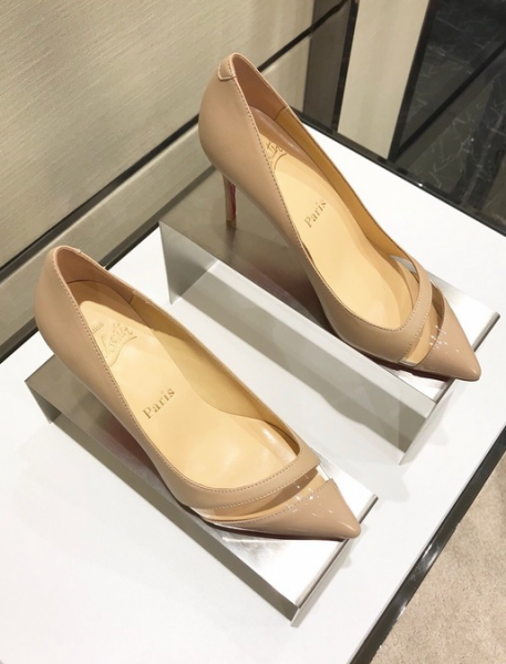 Christian Louboutin 17th Floor 85mm Pumps Leather And PVC Nude