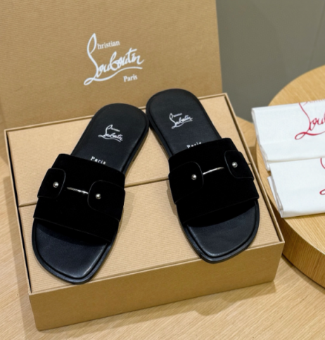 Christian Louboutin Chambelimule Mules Suede Calf Leather Black
