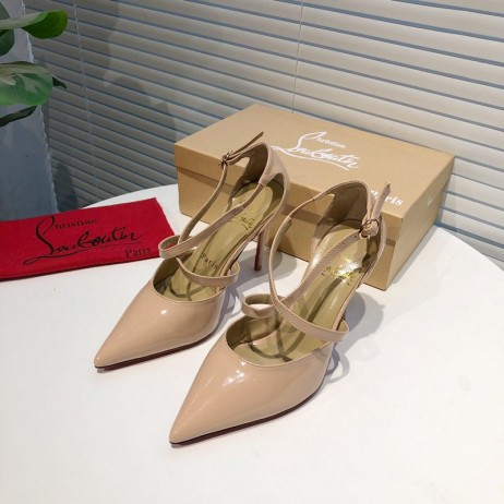 Christian Louboutin Crissos 100mm Pumps Patent Leather Nude