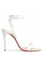 Christian Louboutin Jonatina 100 PVC Pvc Kožené Bílé Boty CL
