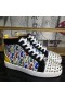 Christian Louboutin Lou Spike Orlato Vysoké top Tenisky Cl Logo Tele a Semiš Multi