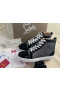 Christian Louboutin Lou Hroty Orlato Vysoké top Tenisky Lakové Usně a Textilie, Černá Šedá