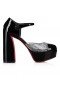 Christian Louboutin Movida Mj Strass 130 Mm Sandály Patent Telecí Kůže A Pvc Černá