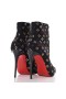 Christian Louboutin Tak Kate Kotníkové Botičky 100mm Logo Vyšívané Tkaniny Multi Černá