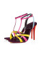 Christian Louboutin Tangueva 100 Mm Strappy Sandály Krep Satén Vícebarevná