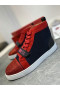 Christian Louboutin Louis Orlato Vs Plochou Trico Tenisky Černá Červená