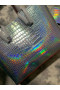 Christian Louboutin Cabata Tote Bag Metallic Leather Silver