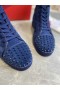 Christian Louboutin Lou Hroty High-top Tenisky Suede Námořnická Modrá