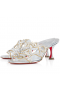 Christian Louboutin Octomule Strass Sandály 70mm Kovový Semiš A Specchio Kůže Stříbrné