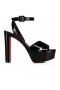 Christian Louboutin Supramariza 130 Mm Strappy Sandály Patent Telecí Kůže Černé