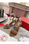 Christian Louboutin Condorapik Královna Sandály 100mm Lakované Kůže Karamel