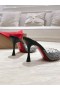 Christian Louboutin Degramule Strass Muly 85mm Kožené Černé