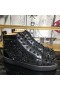 Christian Louboutin Lou Pik Pik Strass High-Top Tenisky Hroty Kožené Černé