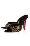 Christian Louboutin Slečna Z Mulu Ocelot 100 Mm Muly Vyšívané Krep Satén Vícebarevná